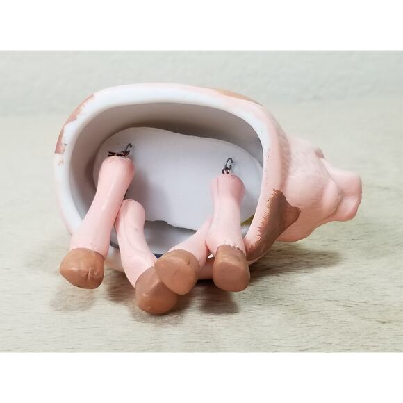 Christmas Tree Ornament Pink Pig w/ Dangling Legs Ceramic 3" RR Roman 90s Vtg - Picture 9 of 13